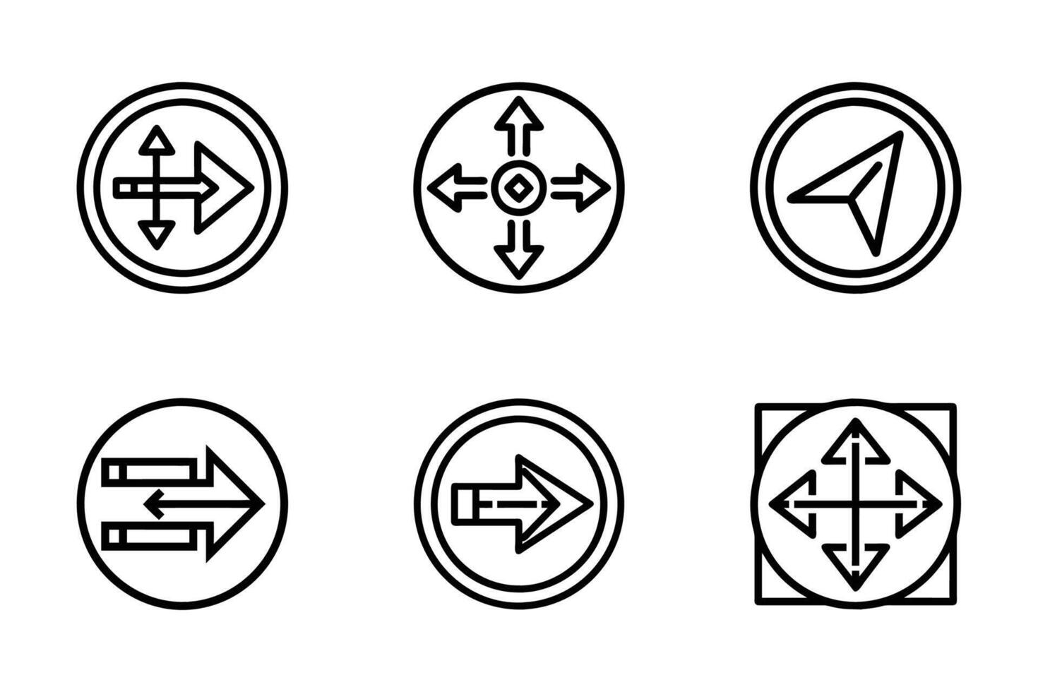 Direction arrow isolated minimal line art icon pack vector