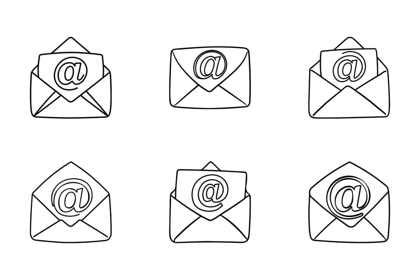 Inbox Symbol Thin Line Outline Icon Set vector