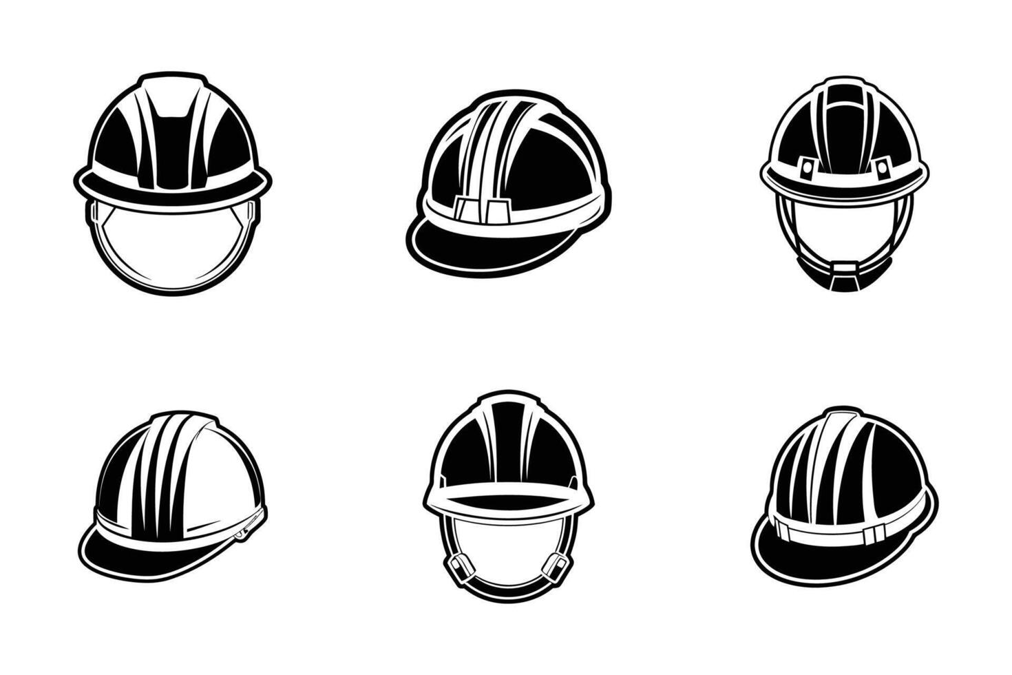 Worker helmet silhouette isolated flat design icon series vector