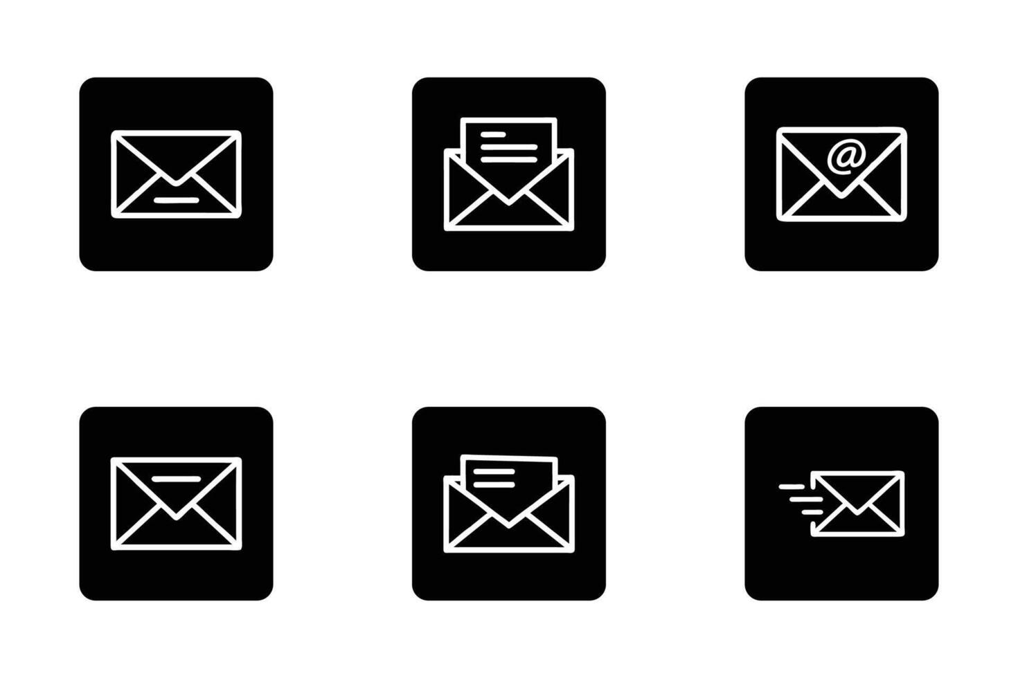 Email Message Outline Illustration Silhouette Icon Pack vector