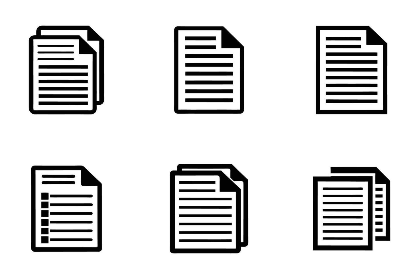 Documents Line Art Minimalist Flat Design Icon Pack vector