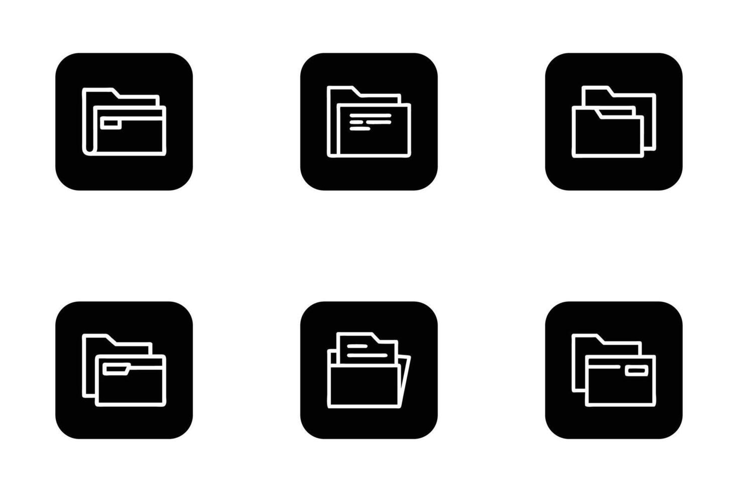 Data Folder Minimalist Flat Style Silhouette Icons vector