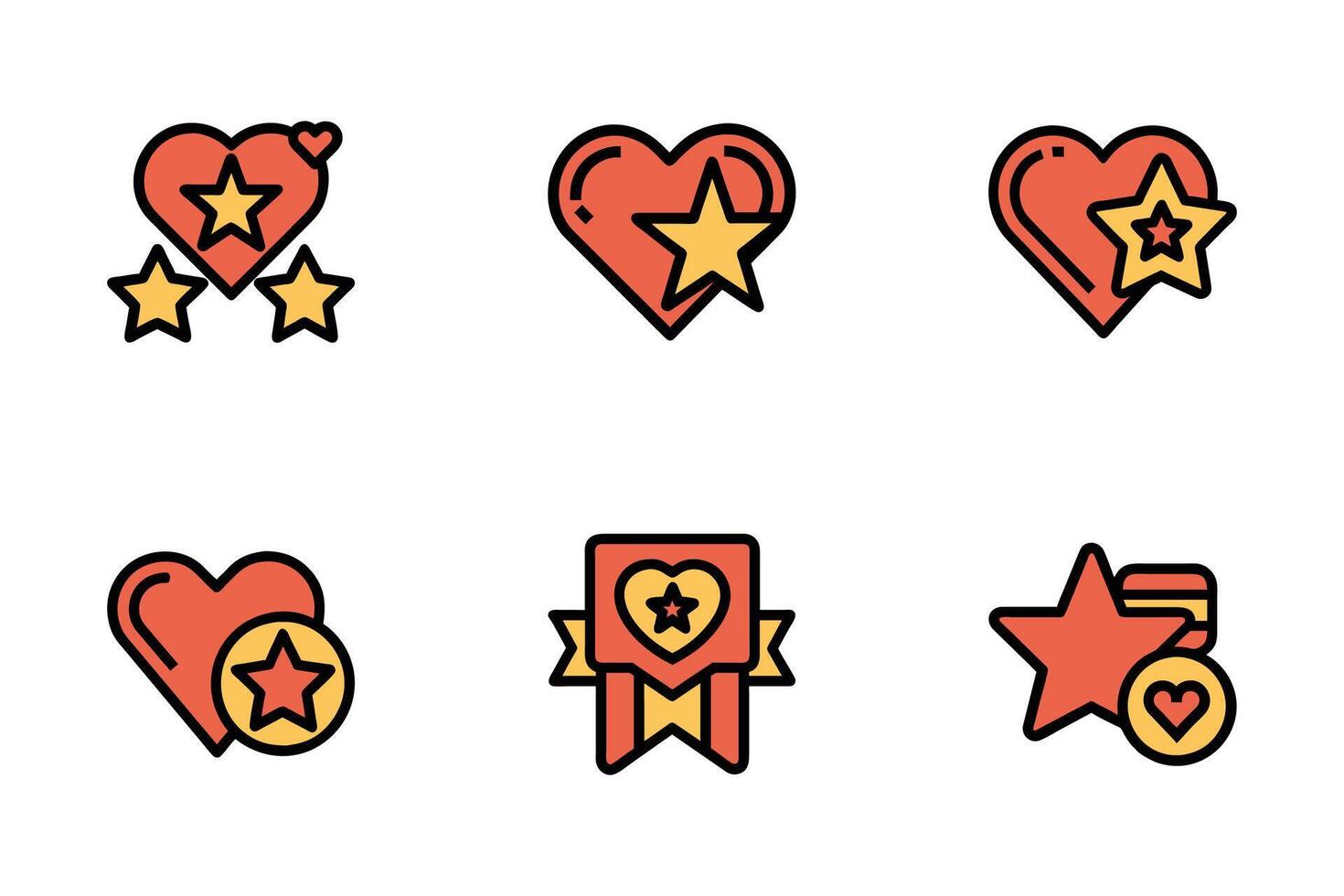 Flat Favorite Simple Line Art Icons vector