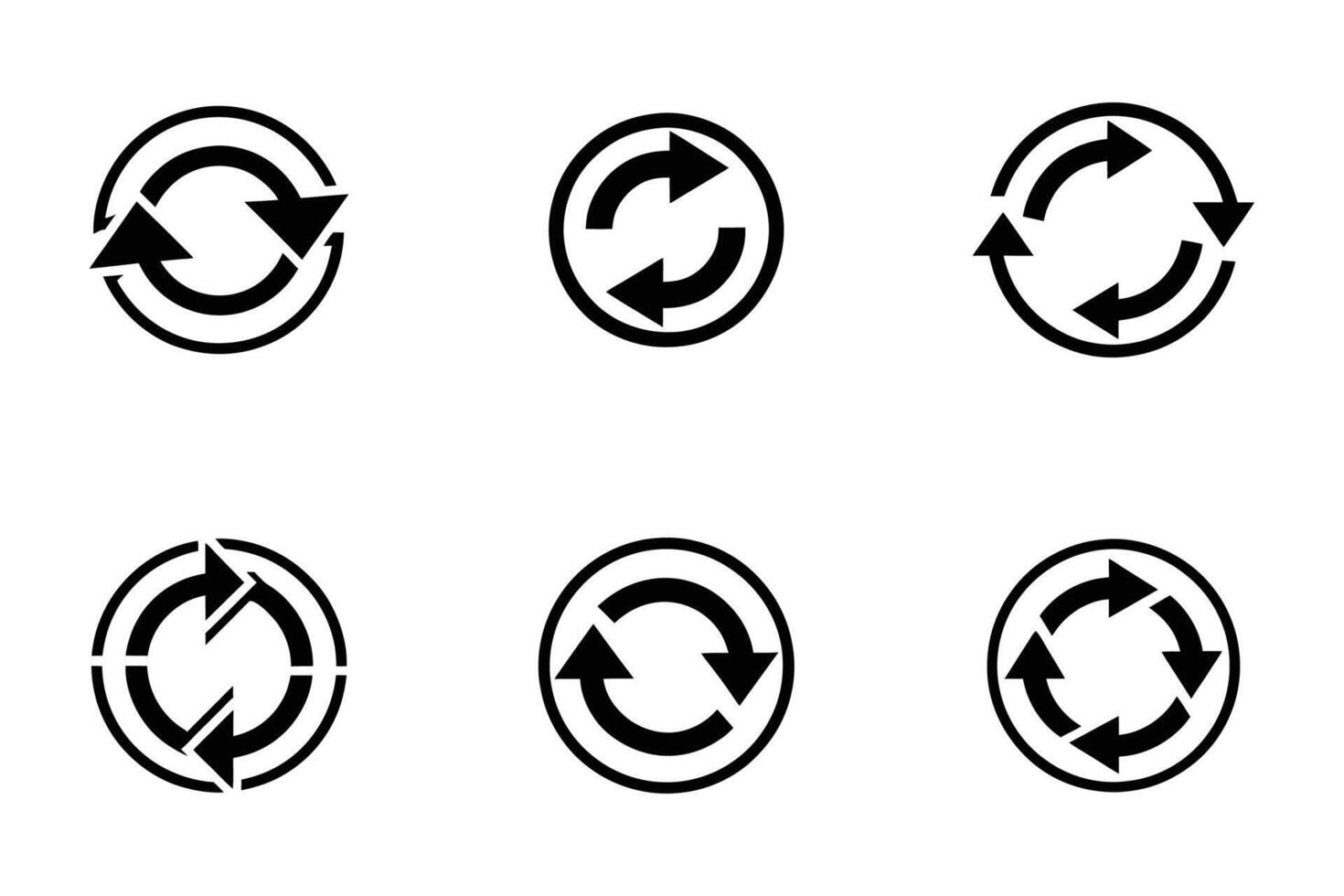 Page Reload Flat Illustration Silhouette Icon Set vector