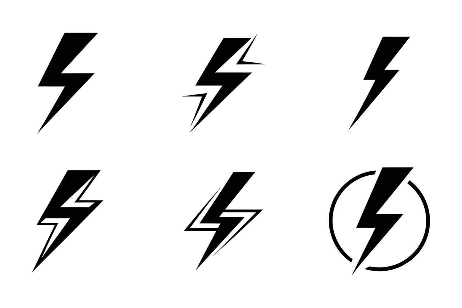 Power Flash Silhouette Outline Icon Pack vector
