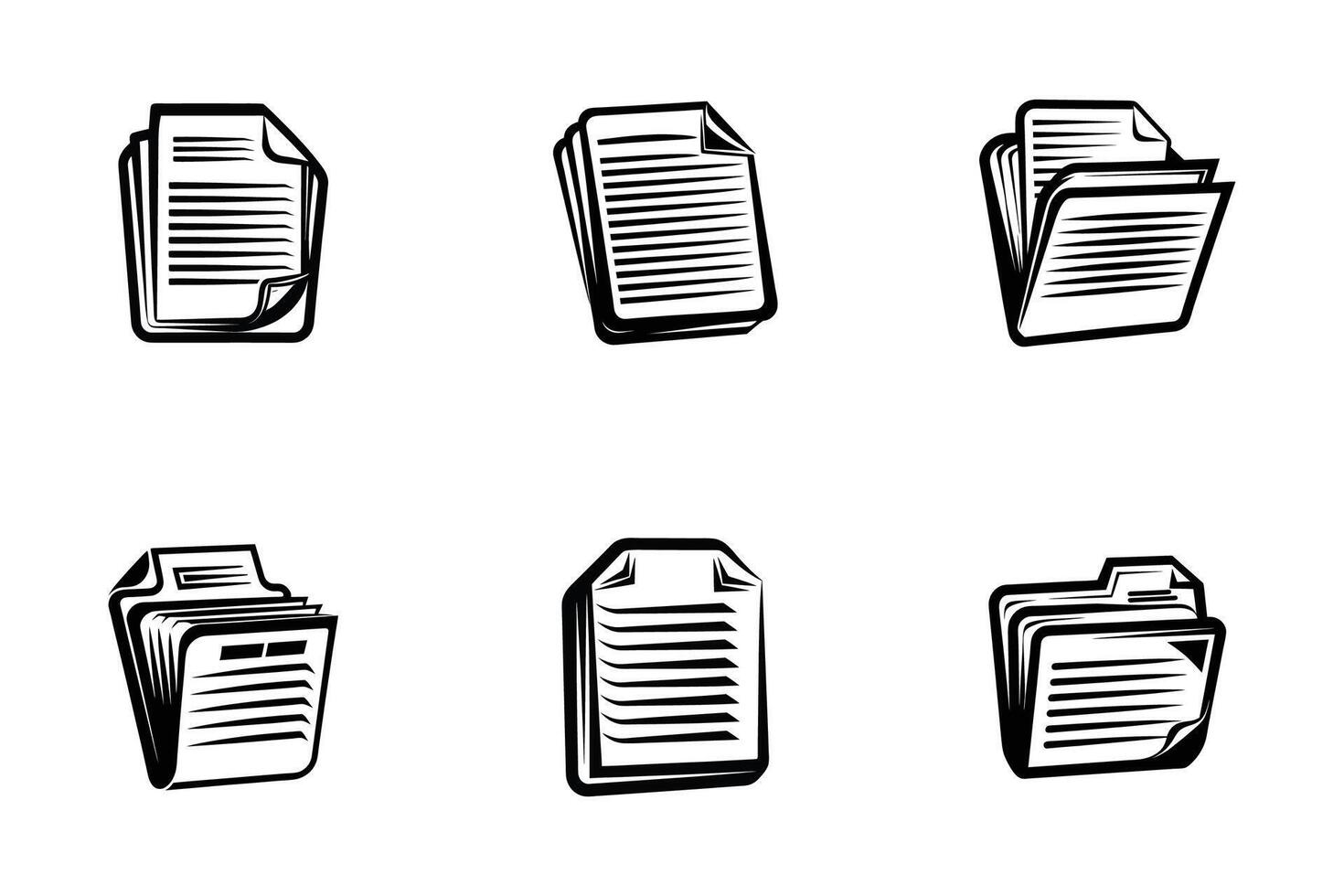 Archive File Silhouette Outline Icon Pack vector