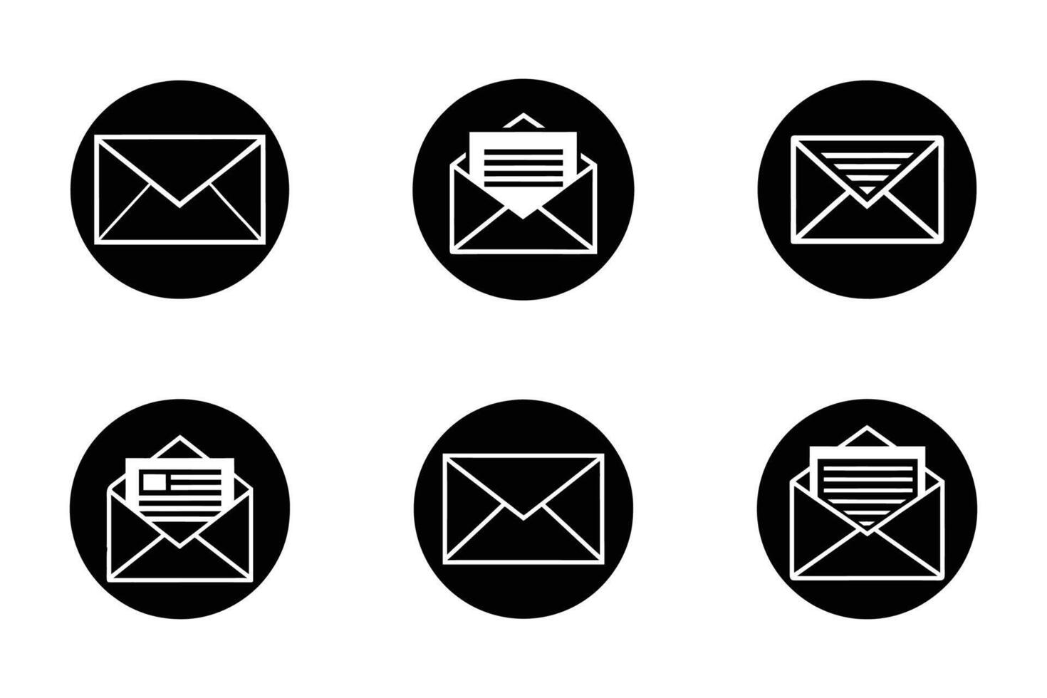 Mail Symbol Minimalist Line Art Silhouette Icon Collection vector