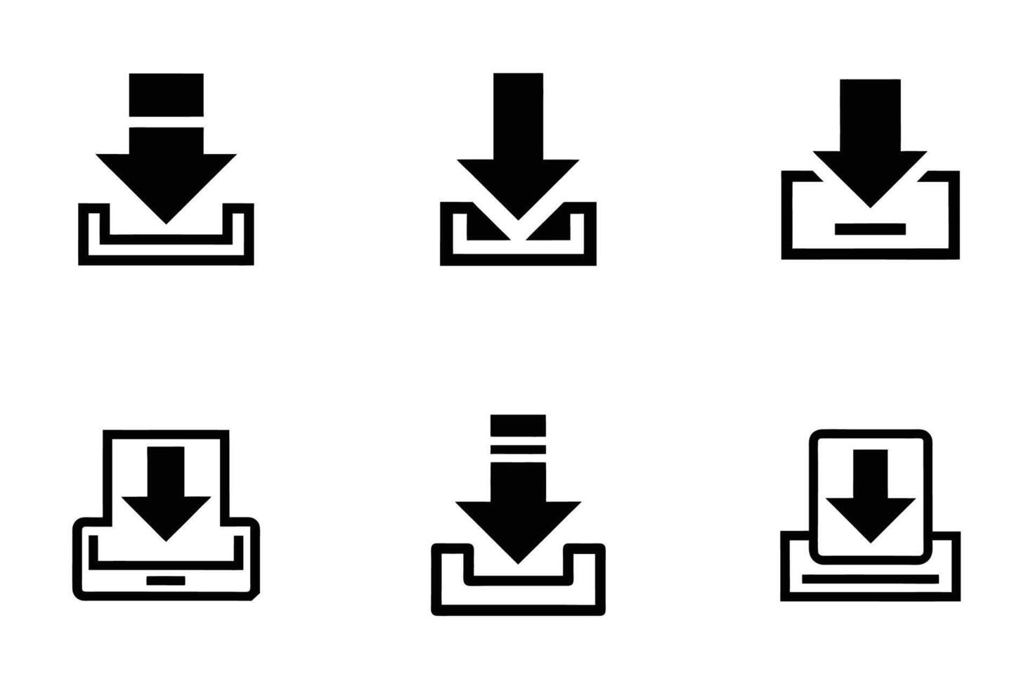 Digital Download Minimal Line Art Flat Icon Collection vector