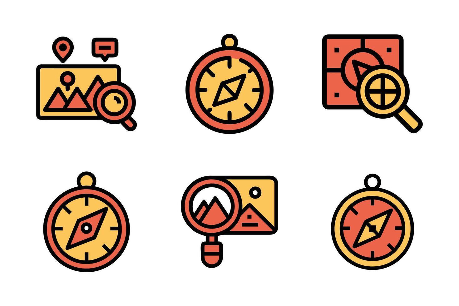 Find Icon Minimalist Flat Style Silhouette Icons vector