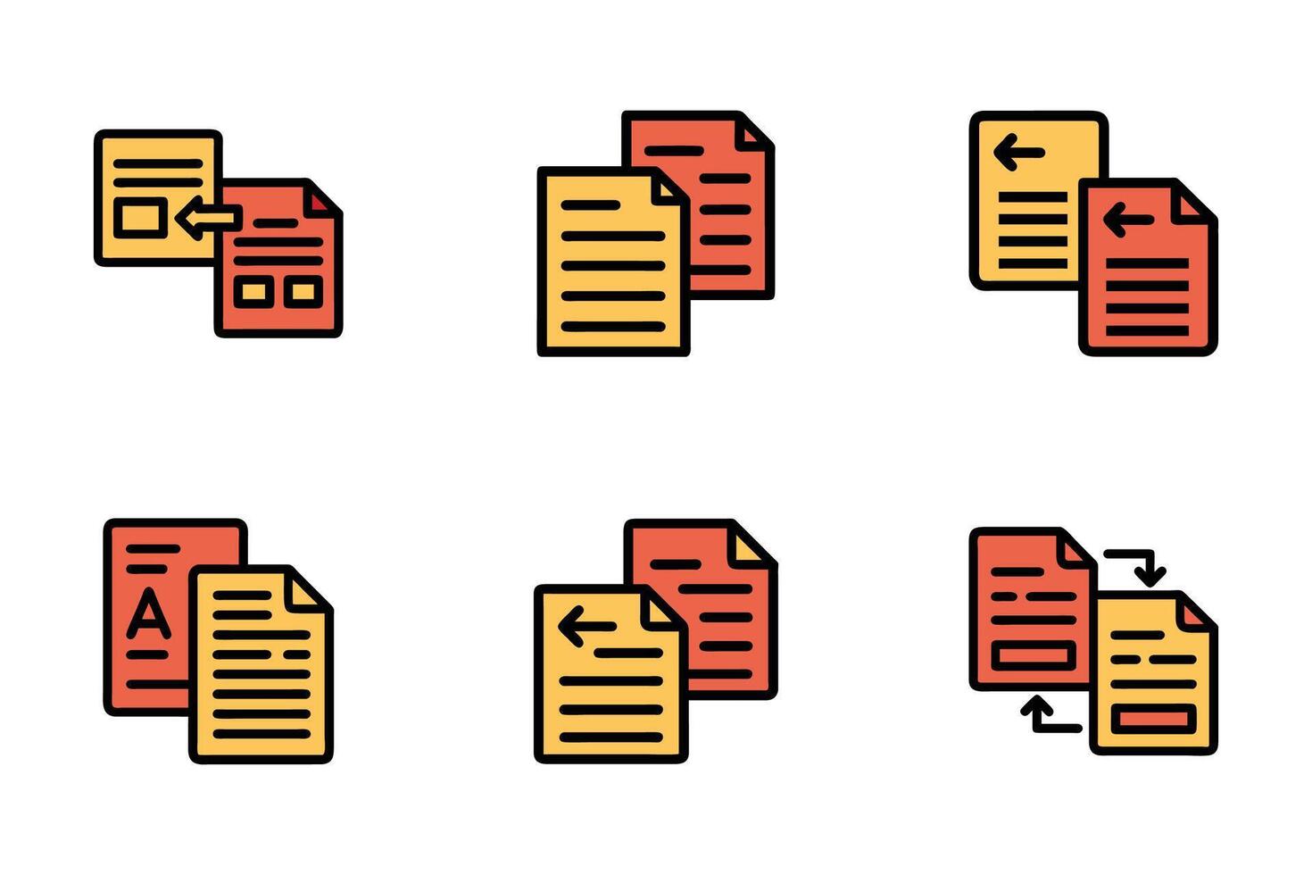 Copy isolated silhouette flat design icon series vector