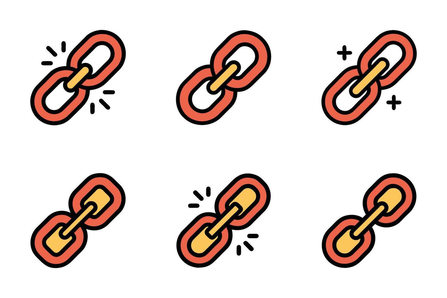 Link silhouette isolated flat design icon series vector