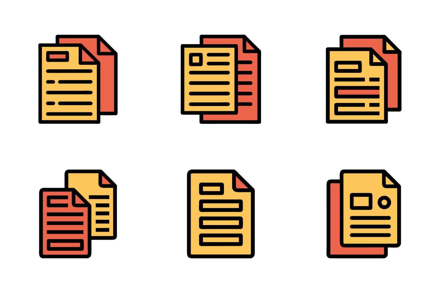 File Isolated Flat Illustration Line Art Icon Set vector