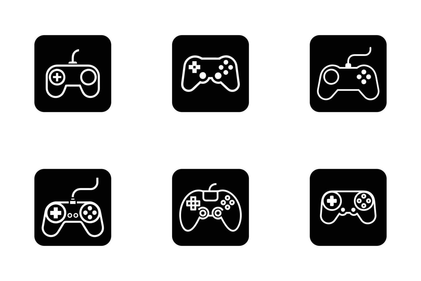 Gaming essential icons set with outline and silhouette vector