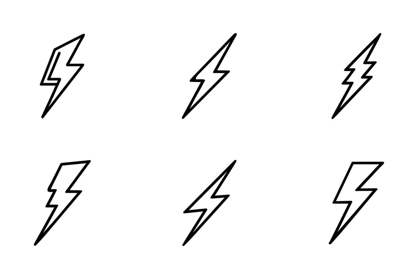 Electric Surge Thin Line Outline Icon Set vector