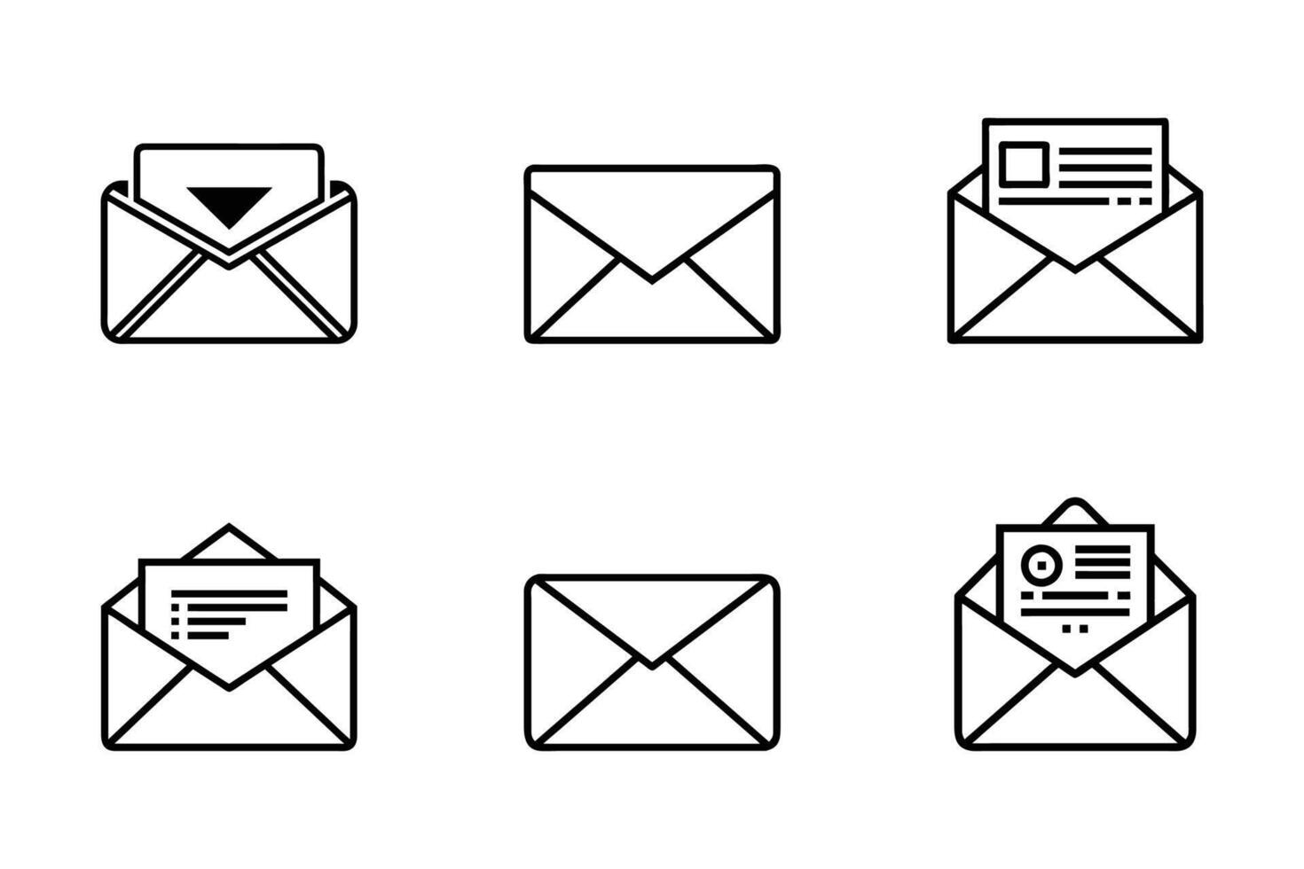 Correspondence Thin Line Outline Icon Set vector