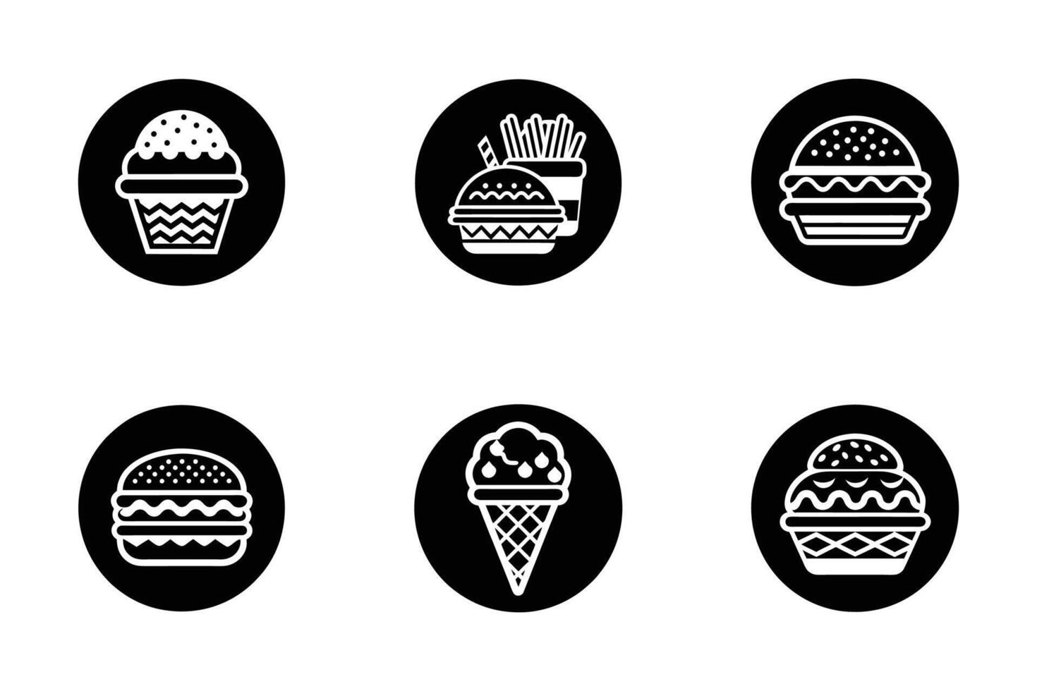 Food monochrome icon collection with thin and bold strokes vector