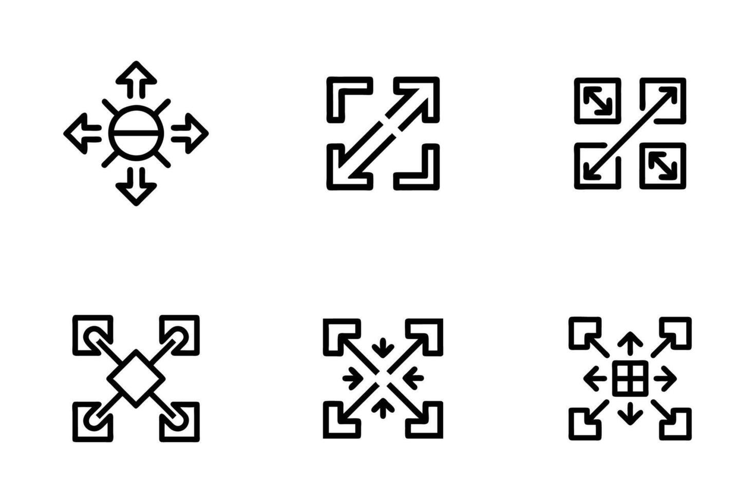 Maximize Outline Illustration Icon Set vector