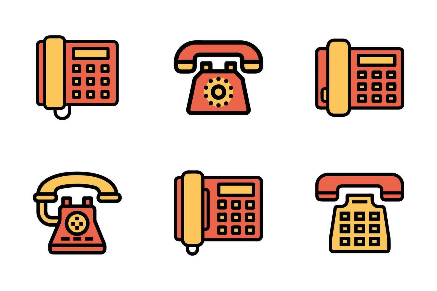 Phone illustration isolated in flat outline design vector