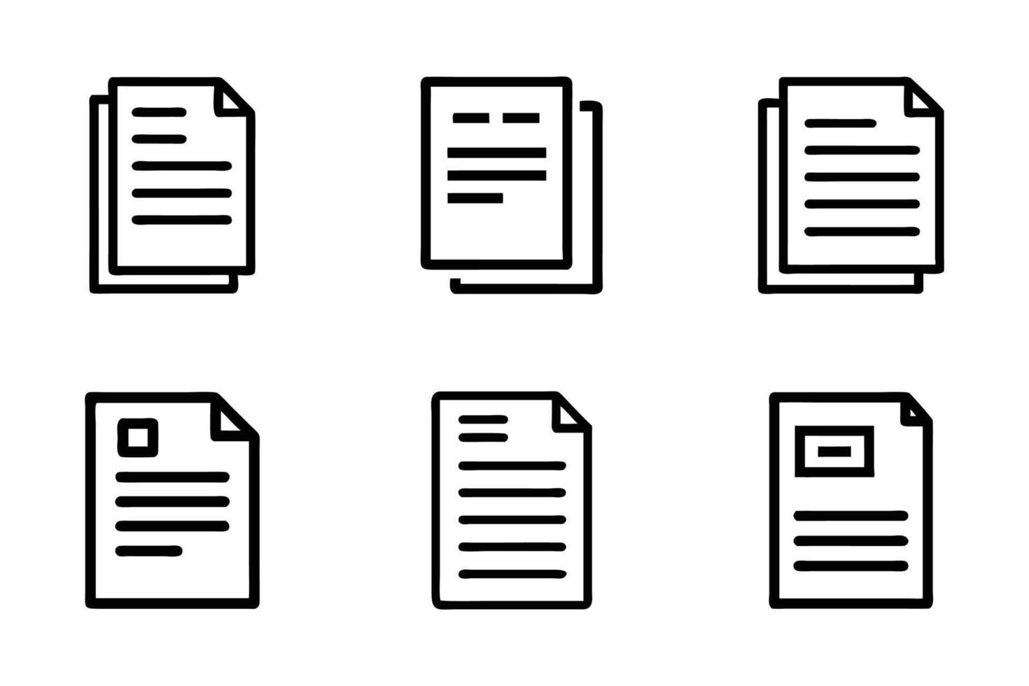 Documents Line Art Isolated Flat Outline Icon Pack vector