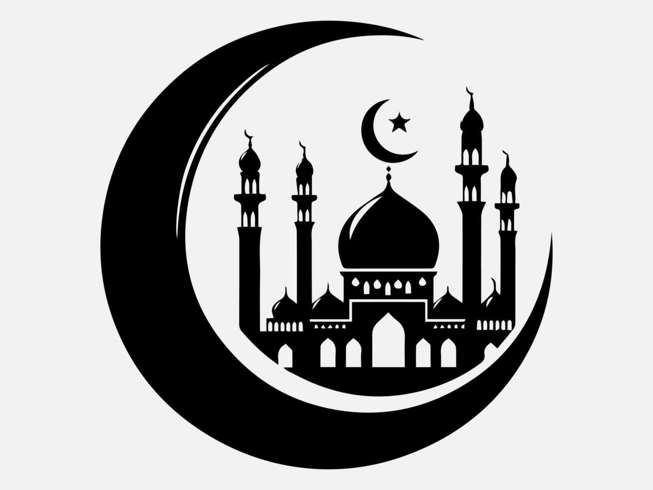 Stunning Eid Mubarak Silhouette Illustration for Digital and Print Use vector
