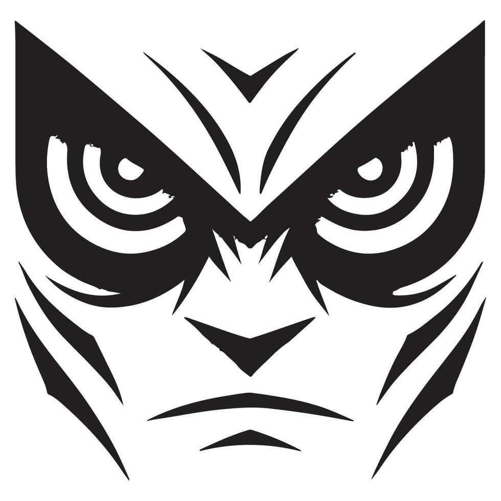 Black silhouette of an evil look mysterious dark figure illustration vector
