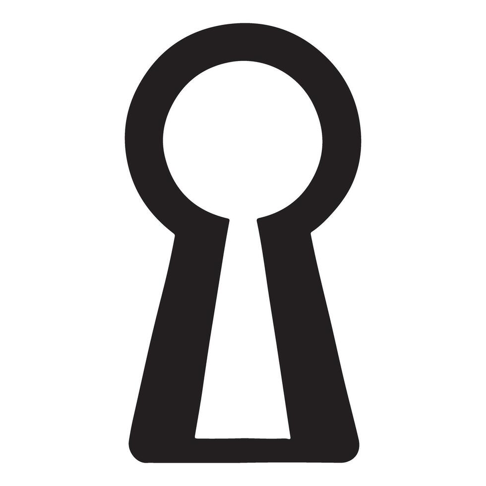 Simple Keyhole Silhouette Illustration for Secure Entry and Access vector