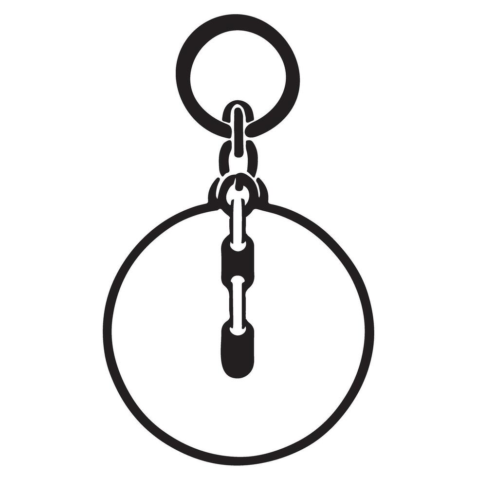 Simple Round Keychain Illustration with Ring and Chain Design vector
