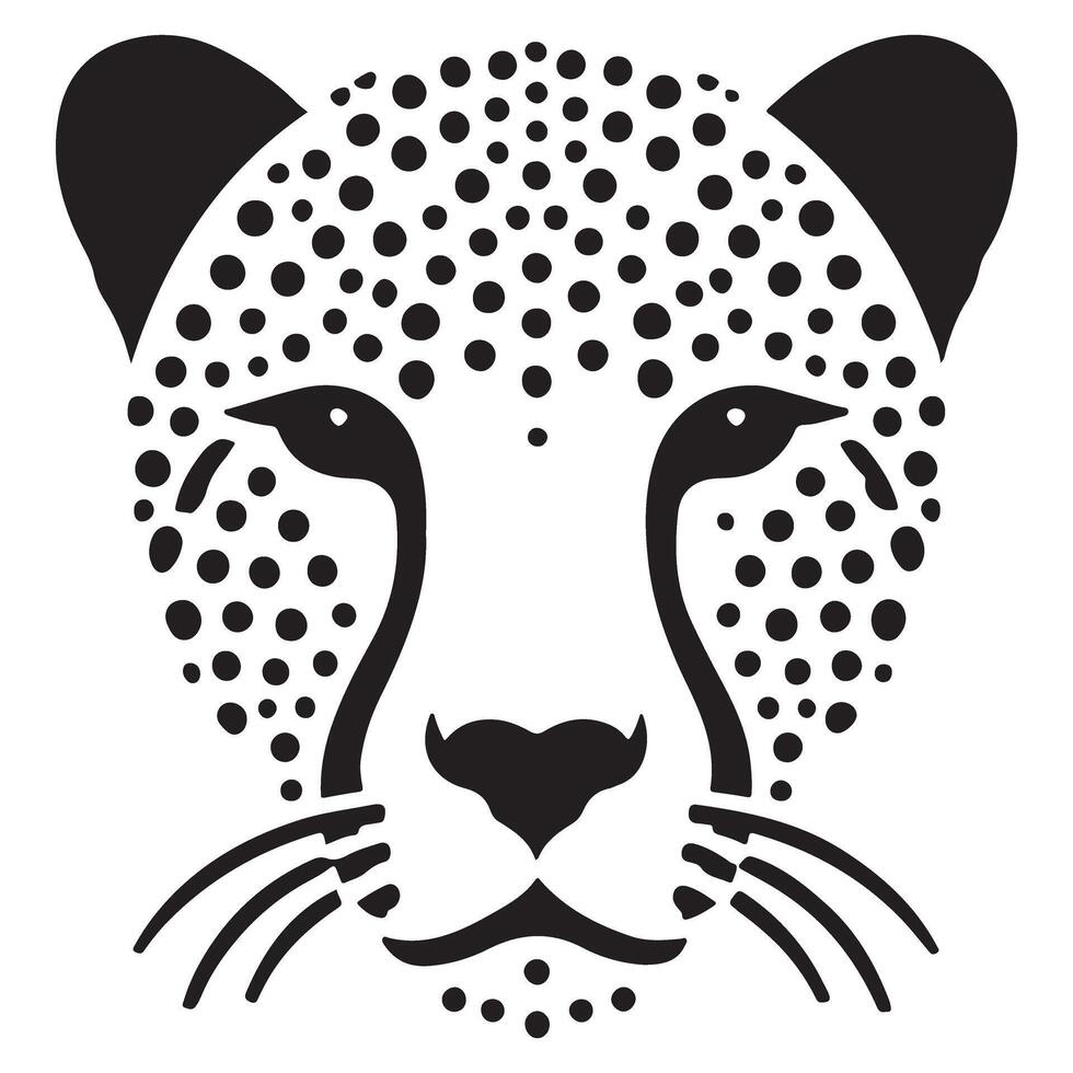 Stylized Cheetah Head Image Captivating Animal Silhouette Design vector