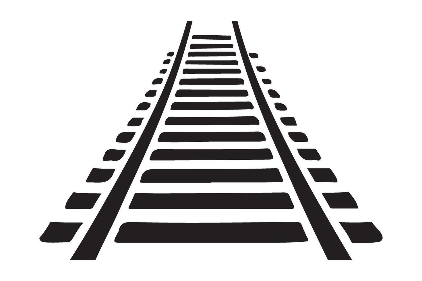 Converging Train Tracks Illustration Image for Visual Perspective vector