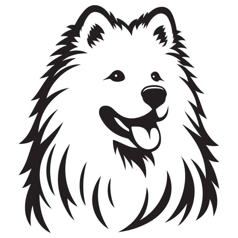 Cheerful Samoyed Dog Head Art for Pet Lovers vector