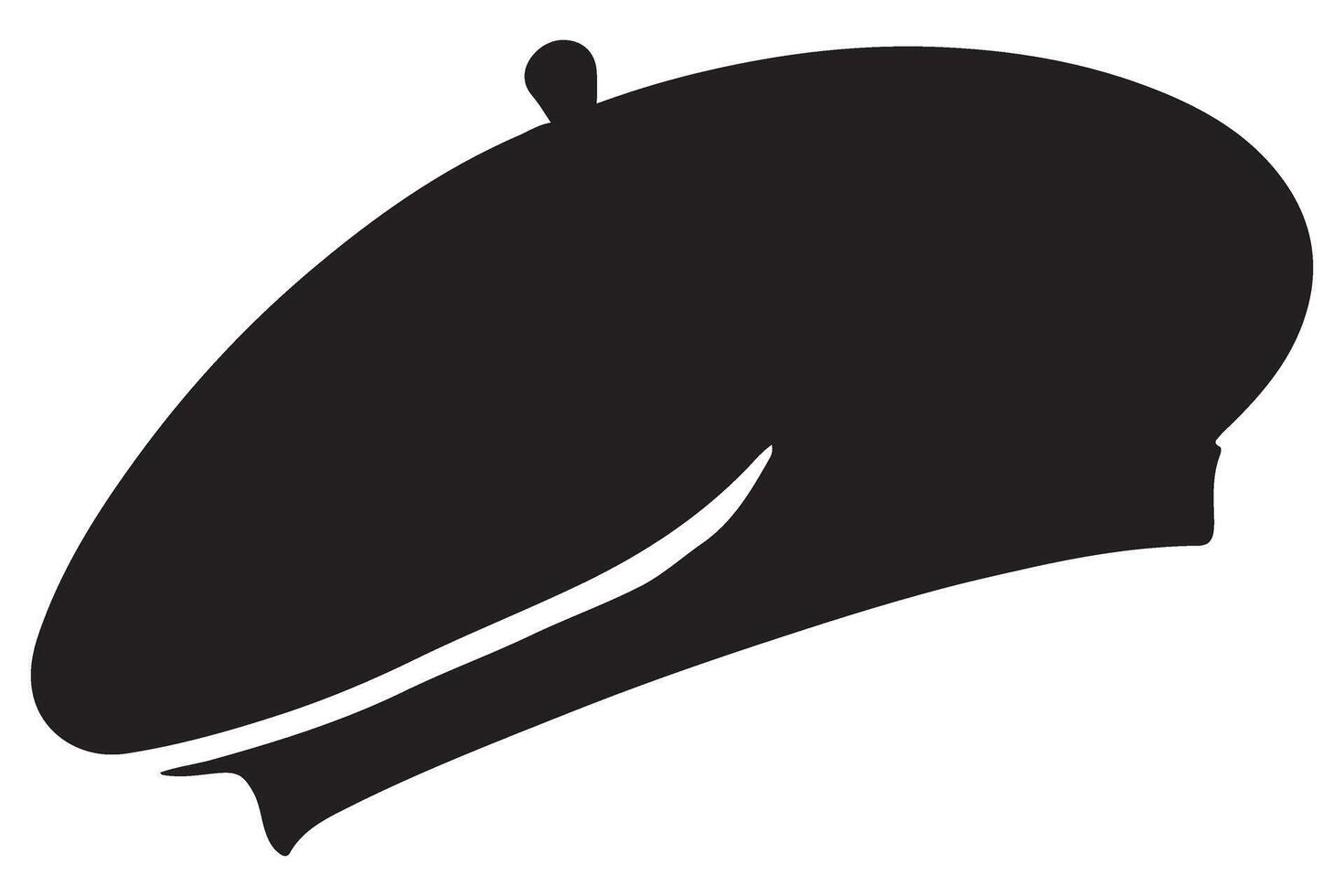 Classic Silhouette Black Beret Graphic Fashion and Style Element vector