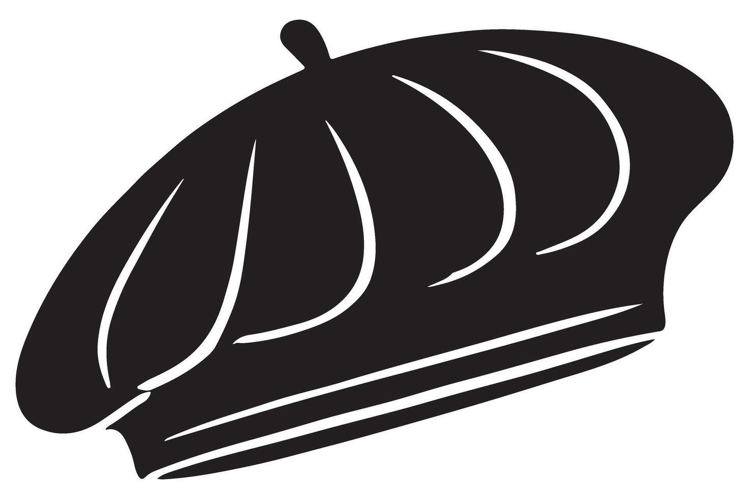 Artistic Black Beret Design Fashionable Painter's Icon vector