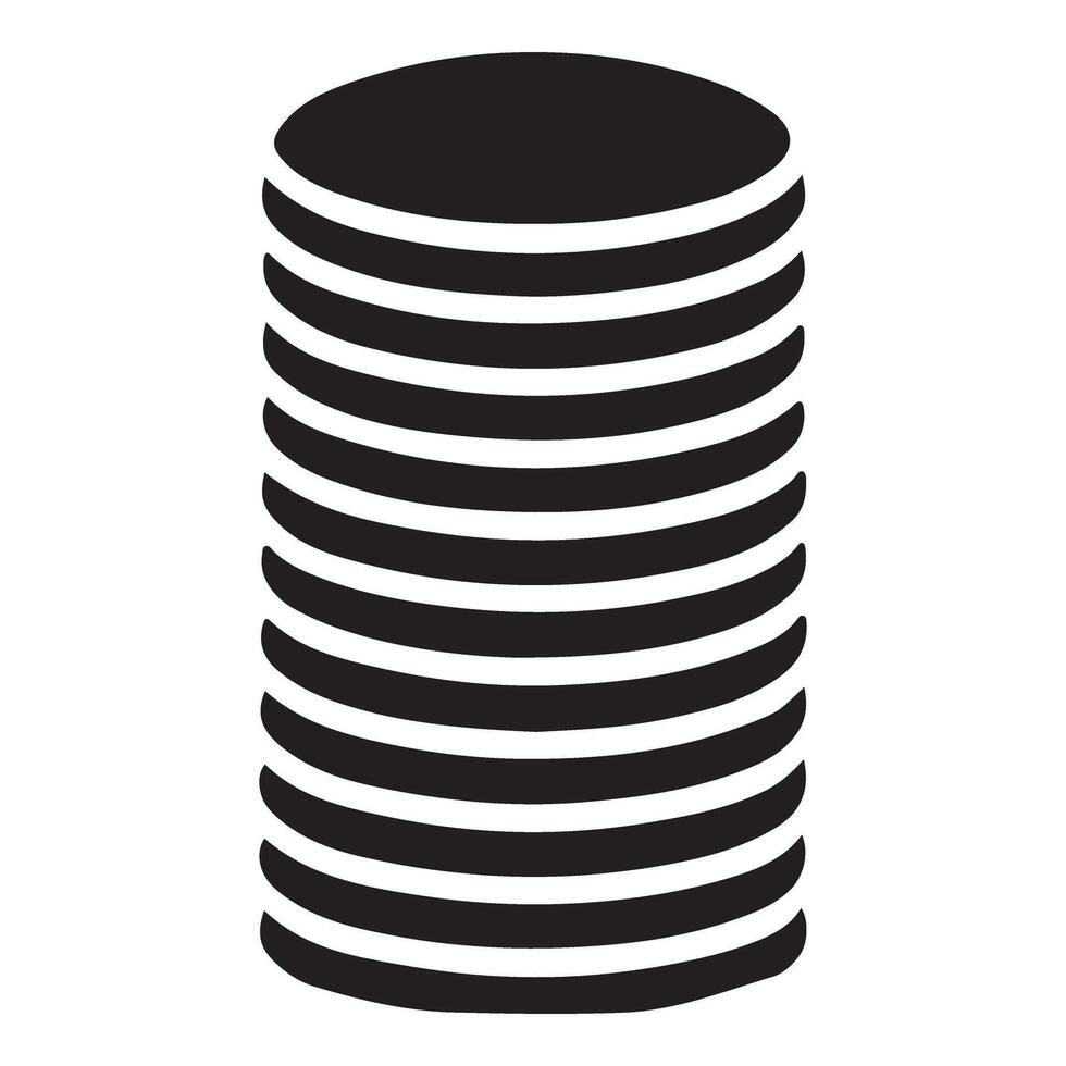 Black Silhouette Stack of Coins Symbol for Finance Savings Investment vector