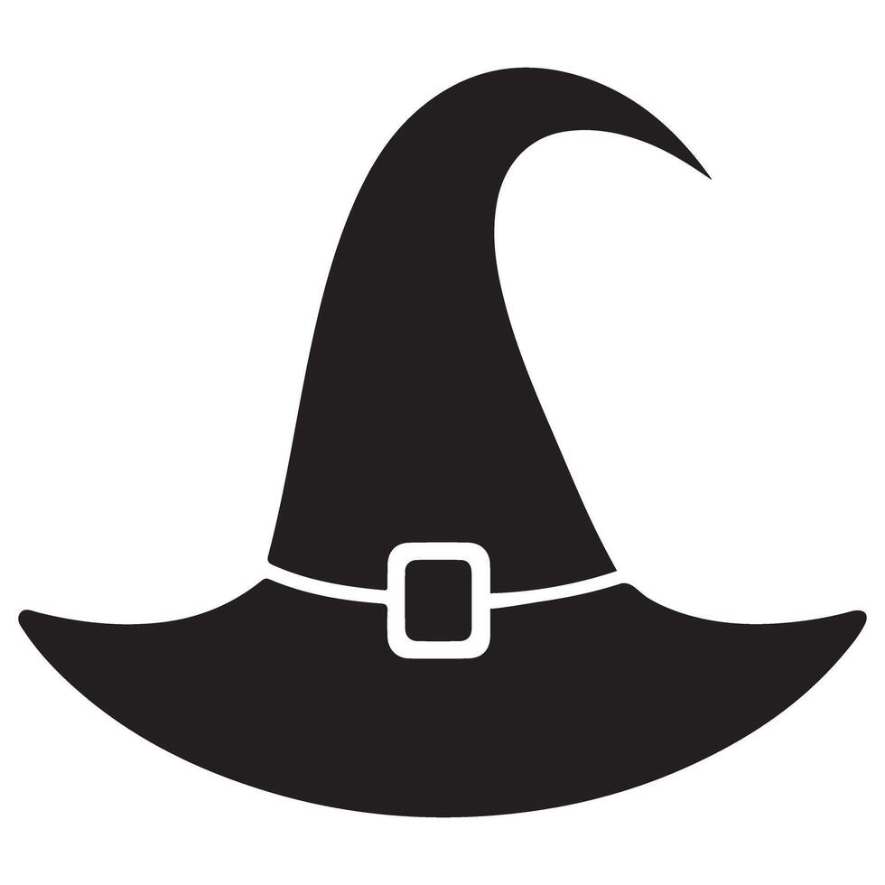 Classic Witch Hat Silhouette Graphic for Halloween Projects vector