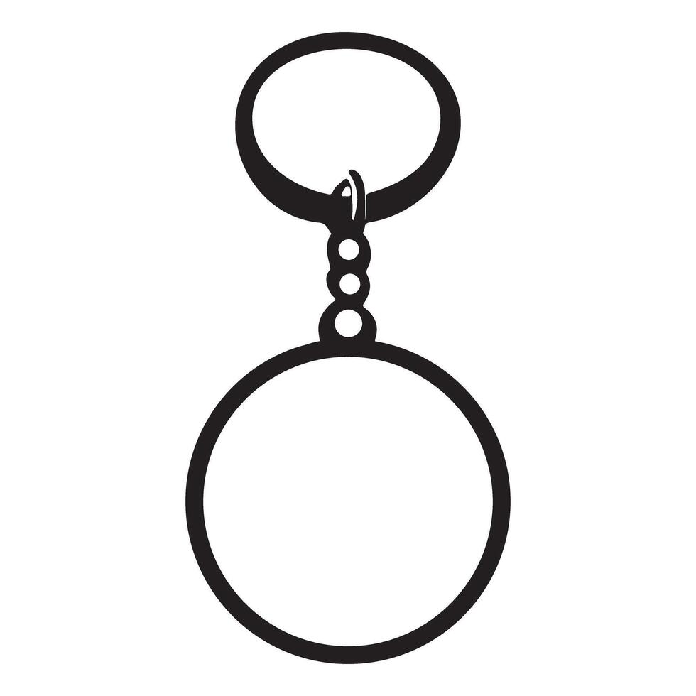 Circular Keychain with Rings Illustration for Accessories Design vector