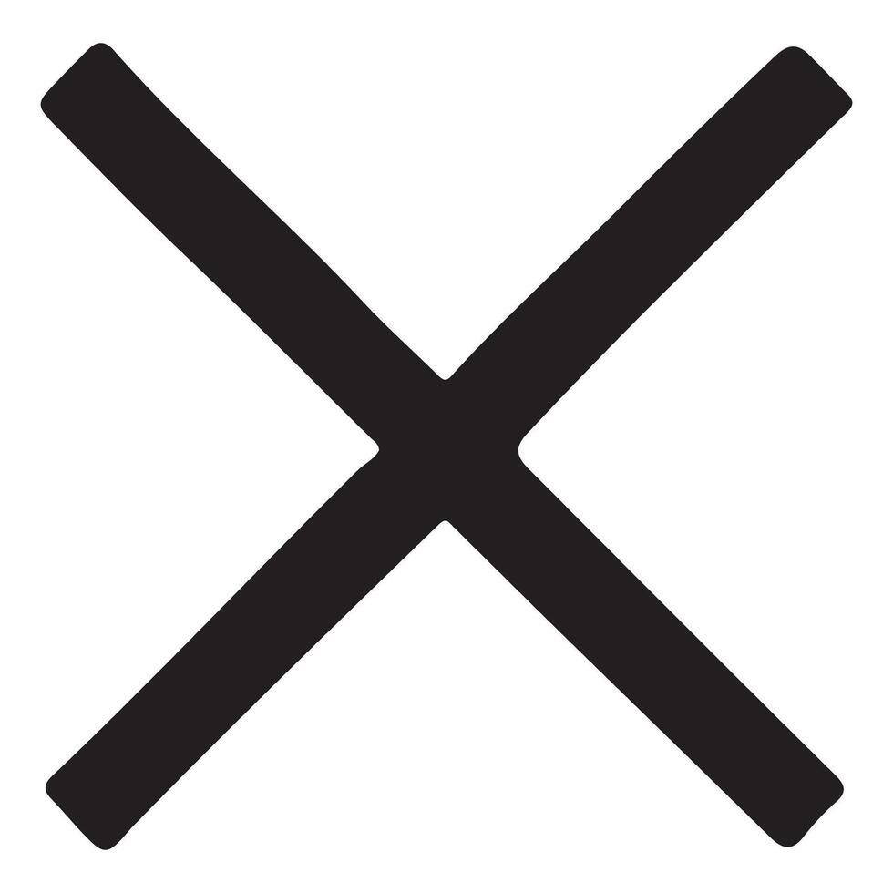 Bold X Symbol Graphic for Marking Removal or Cancellation Needs vector