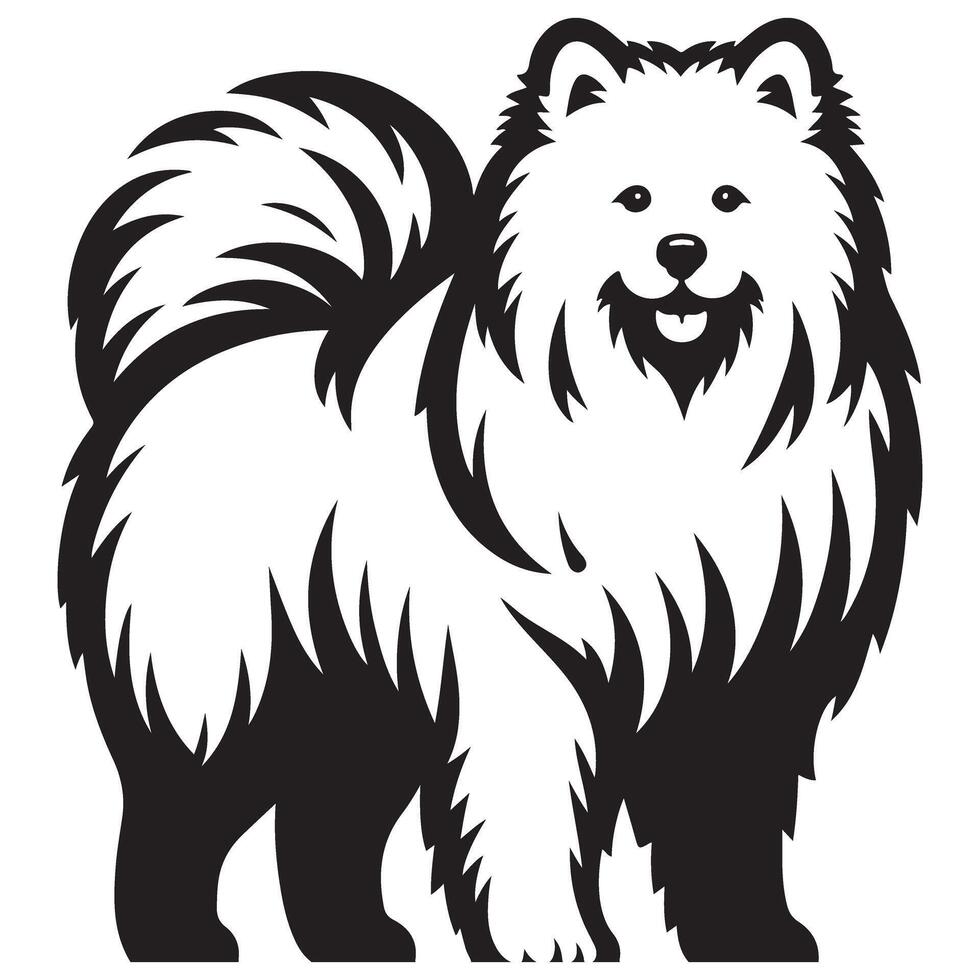 Full Body Samoyed Dog Illustration for Animal Graphics vector