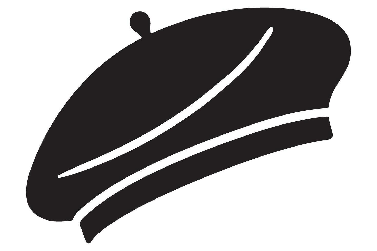 Elegant Black Beret Graphic An Artistic Headwear Symbol vector