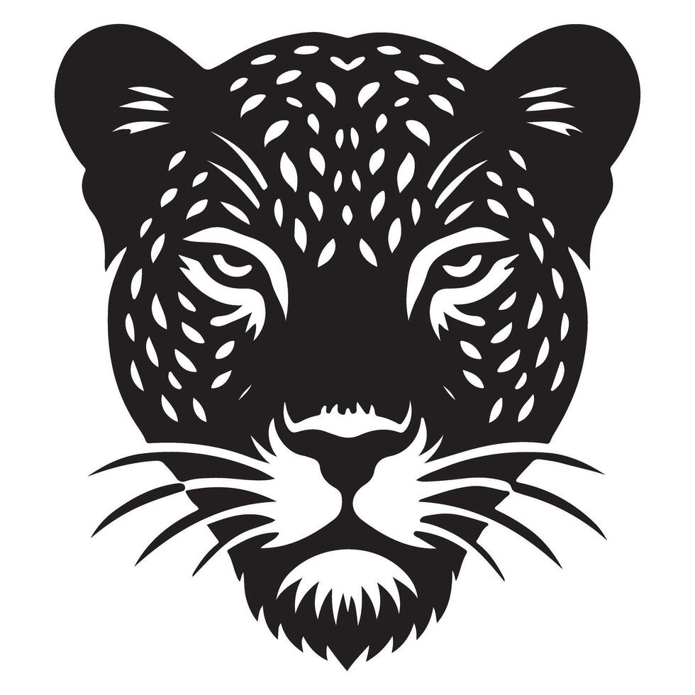Intense Cheetah Face Graphic Powerful Animal Silhouette Image vector