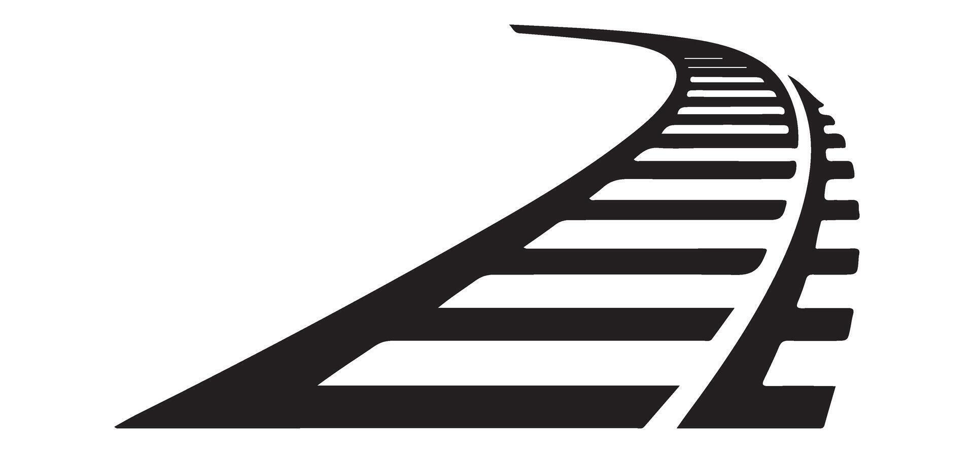 Curved Railroad Illustration Image for Transportation Design vector