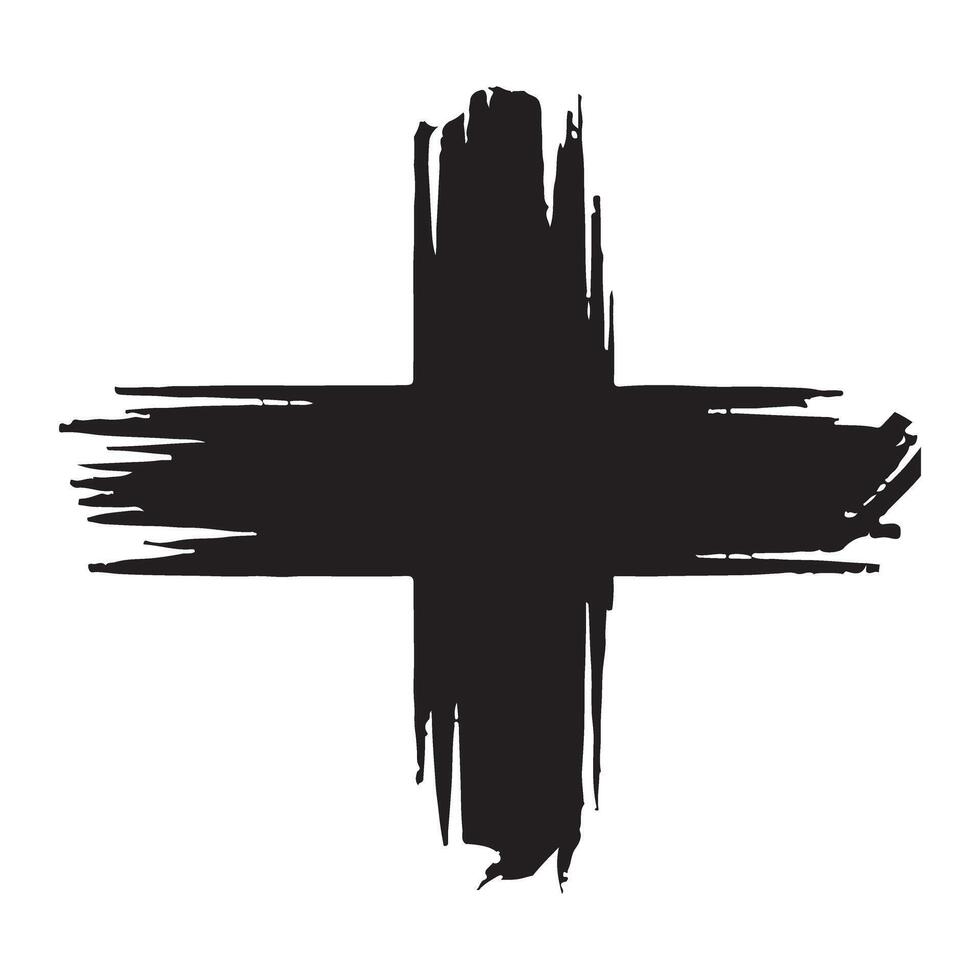 Grunge Textured Cross Design for Artistic Vintage and Grunge Styles vector