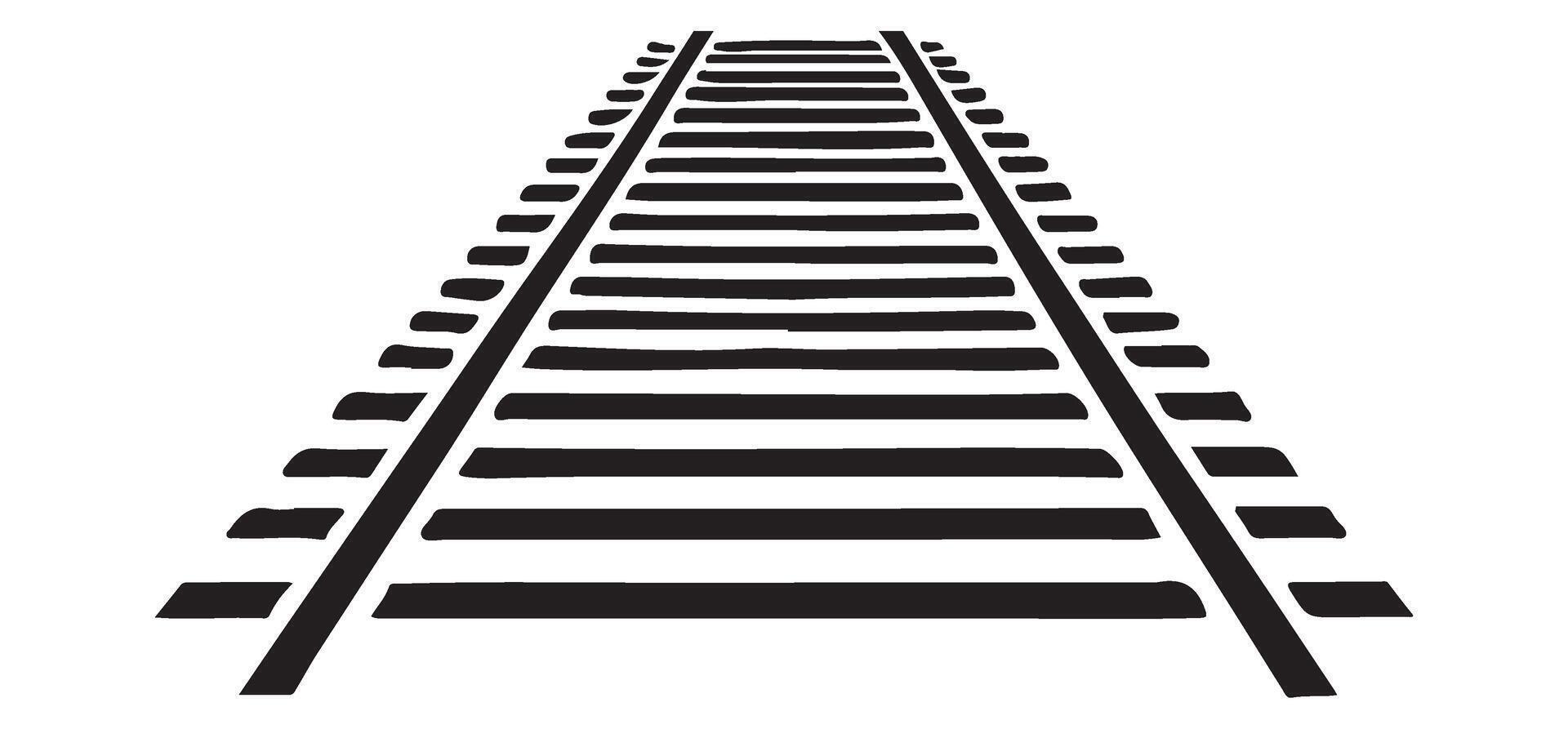 Perspective View of Railway Tracks Illustration Image Resource vector