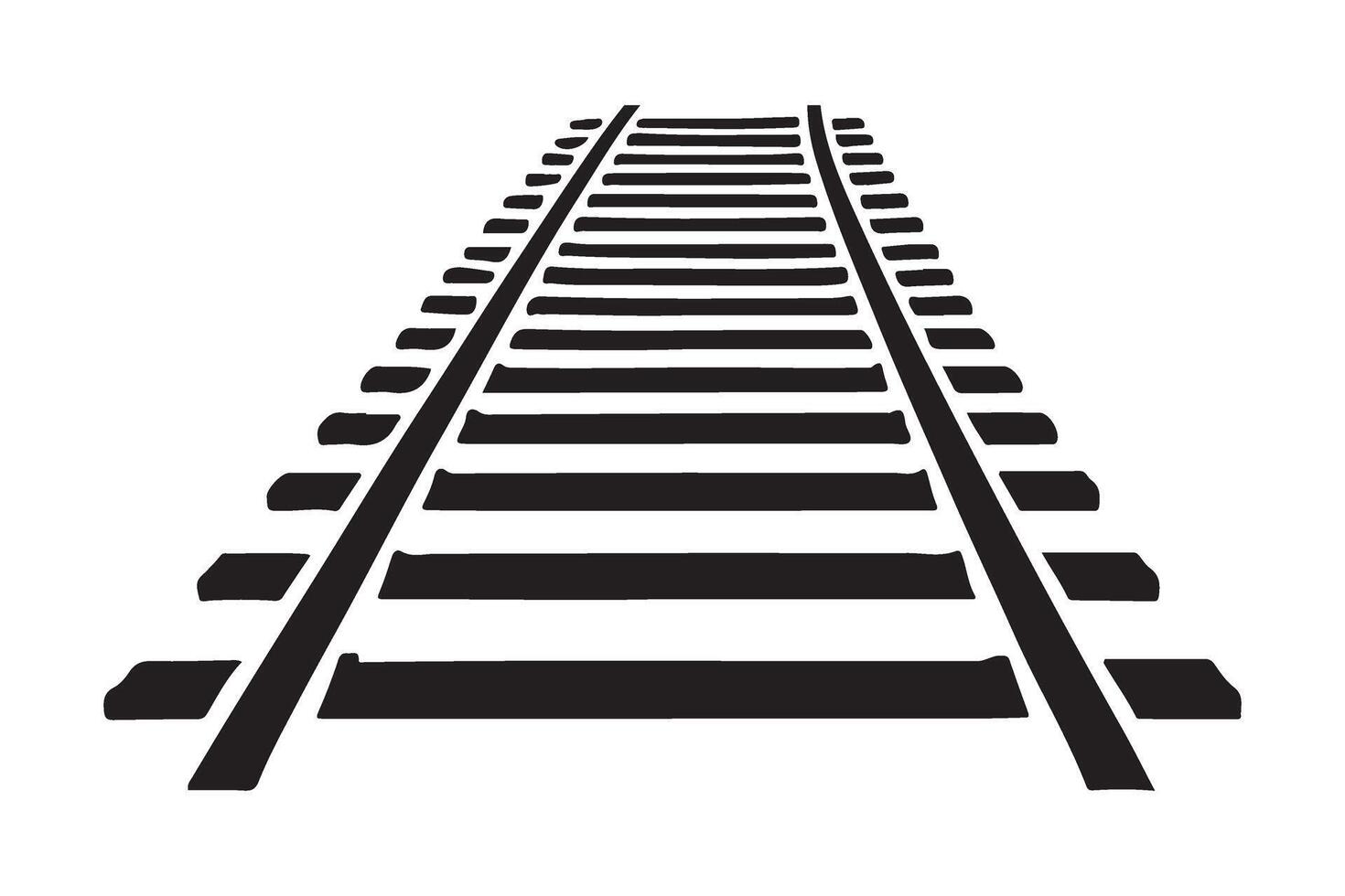 Railroad Track Illustration Perspective View for Transportation Designs vector