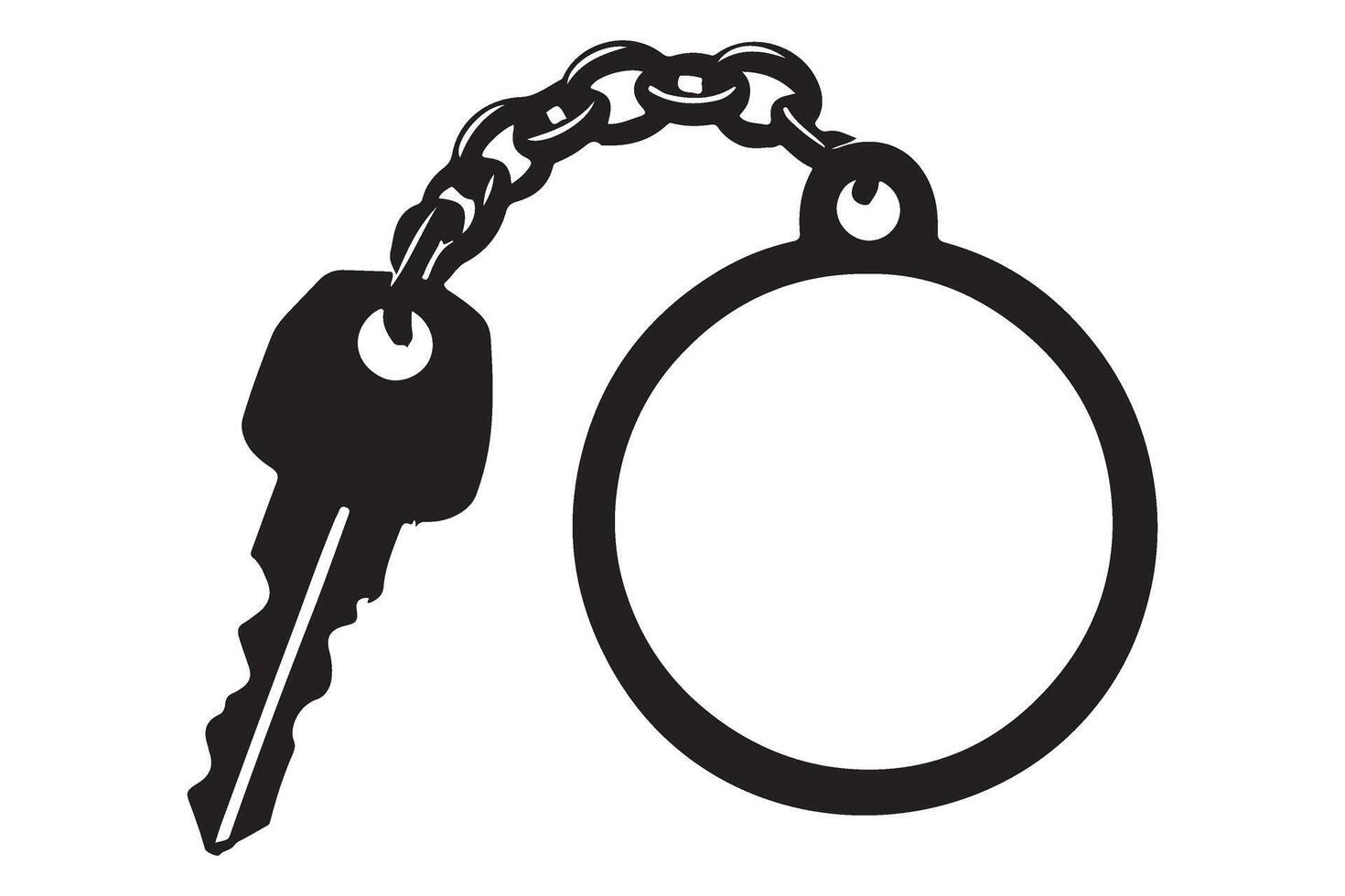 Key with Circular Keychain Illustration for Accessory Designs vector