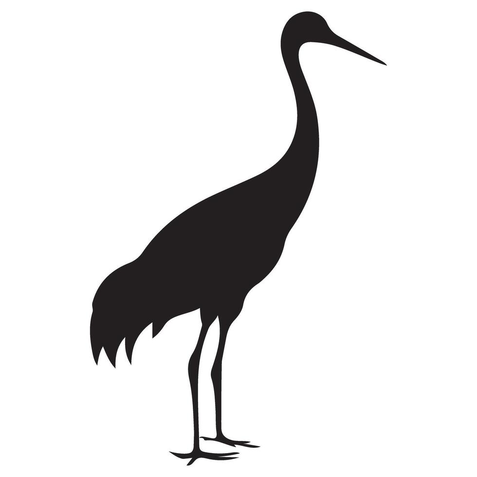 Sophisticated Crane Silhouette Illustration for Creative Design Projects vector
