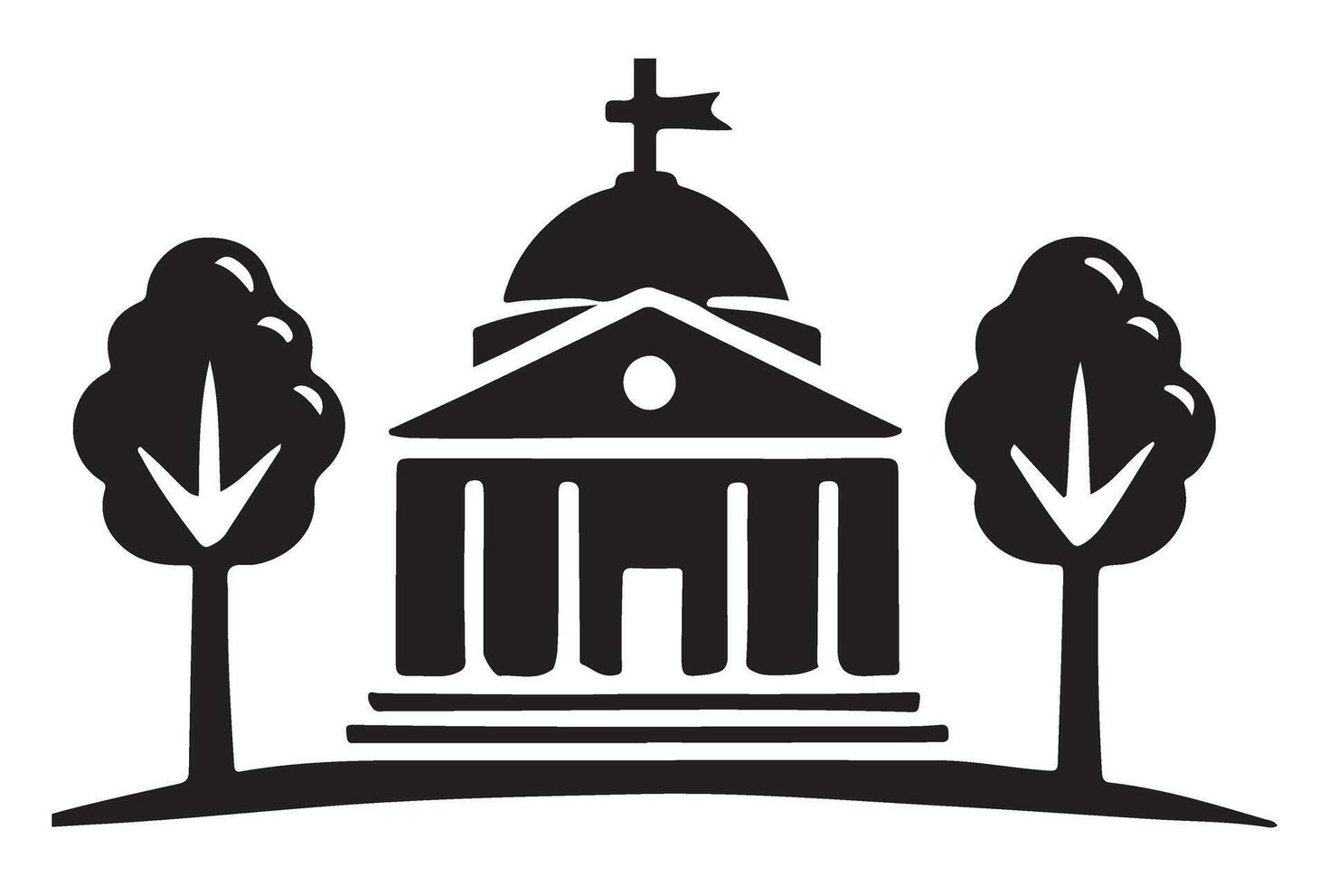 Classical Architecture Silhouette Illustration of Building Landmark vector