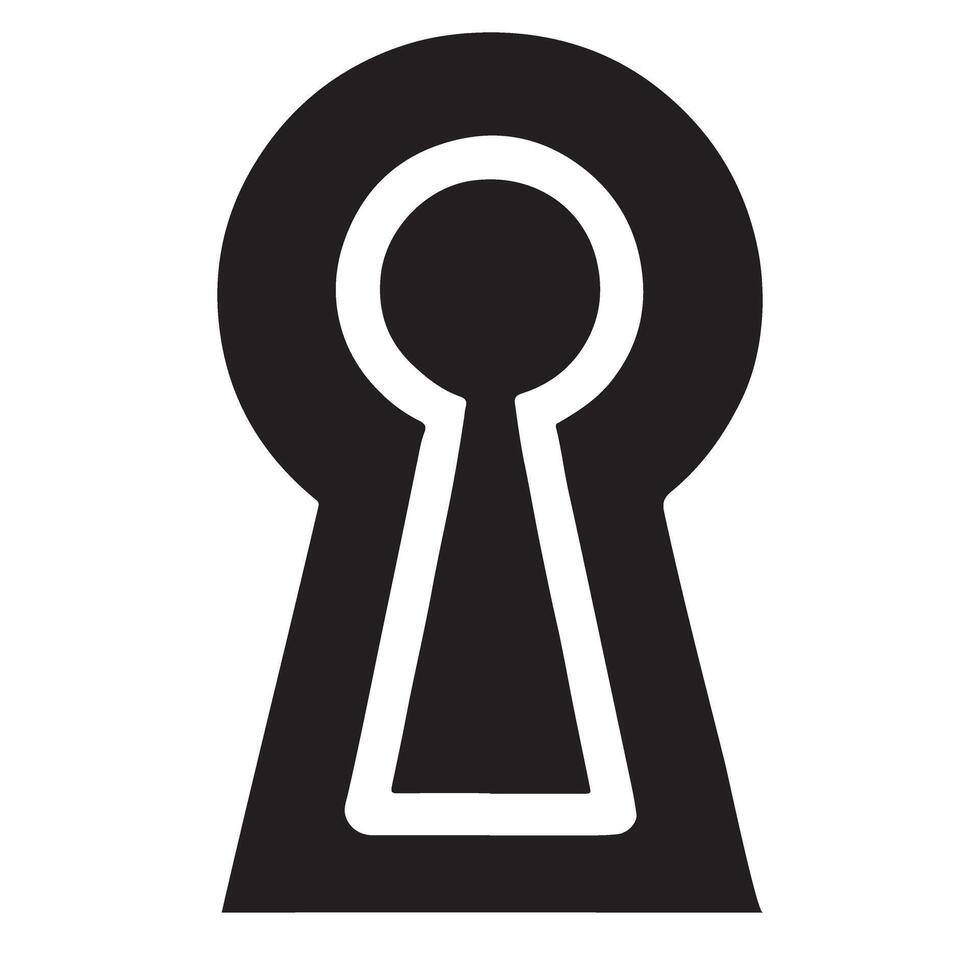 Classic Keyhole Silhouette Icon for Secure Access and Privacy Designs vector