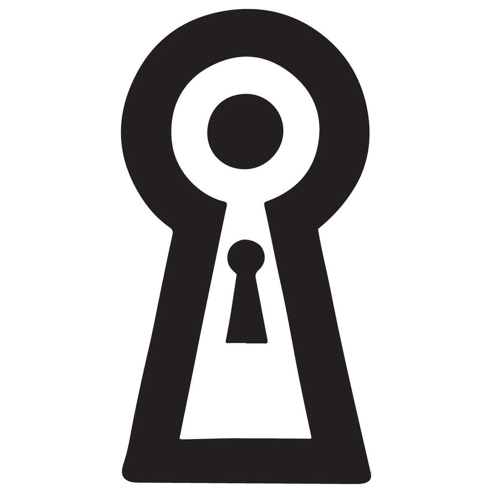 Keyhole Silhouette Graphic for Security Access and Mystery Projects vector
