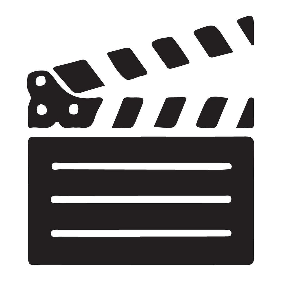 Movie Clapperboard Silhouette Classic Film Production Tool vector