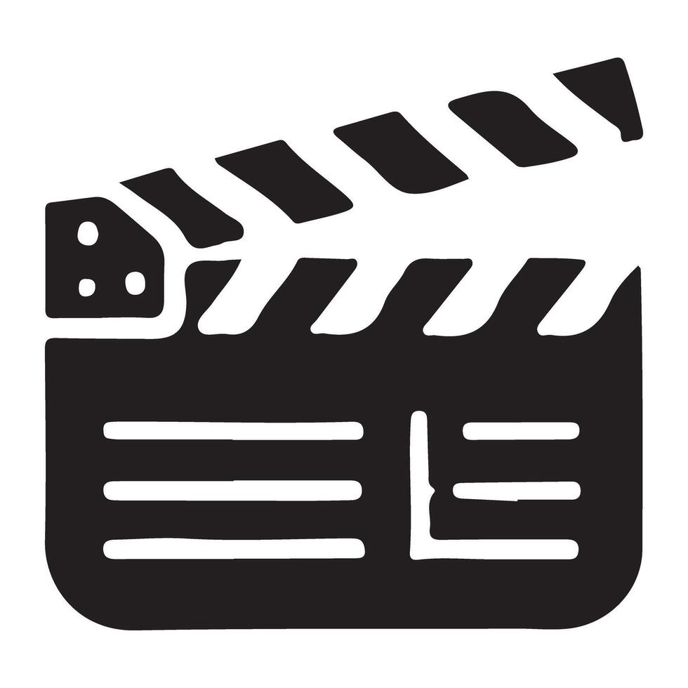 Movie Clapperboard Silhouette for Film Industry Productions Icon vector